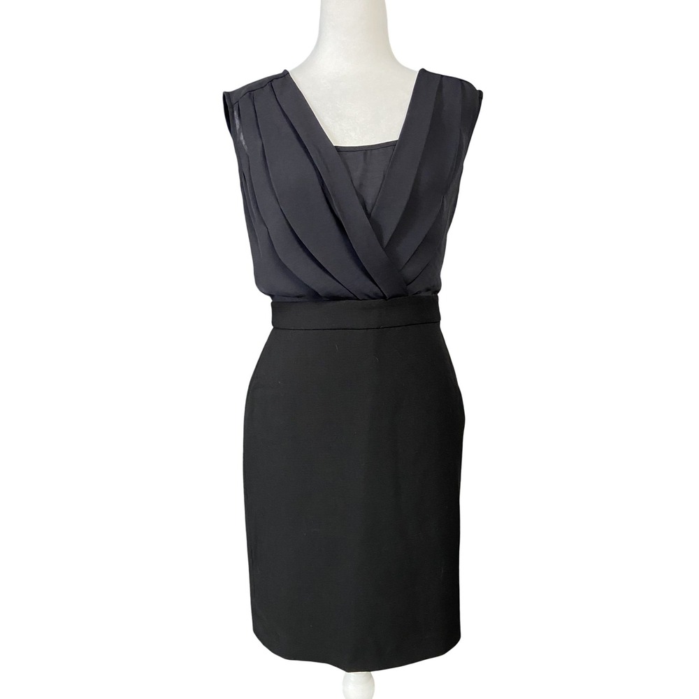 Ann Taylor Loft Dress Womens 0 Black Sleeveless Sheath Career Work Office NWT